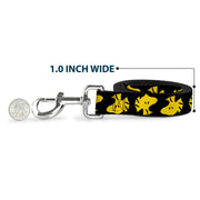 Dog Leash - Peanuts Woodstock Face Flip Black/Yellow