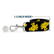 Dog Leash - Peanuts Woodstock Face Flip Black/Yellow