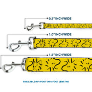 Dog Leash - Peanuts Woodstock Line Face Line Art Yellow/Black