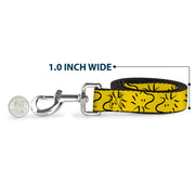 Dog Leash - Peanuts Woodstock Line Face Line Art Yellow/Black