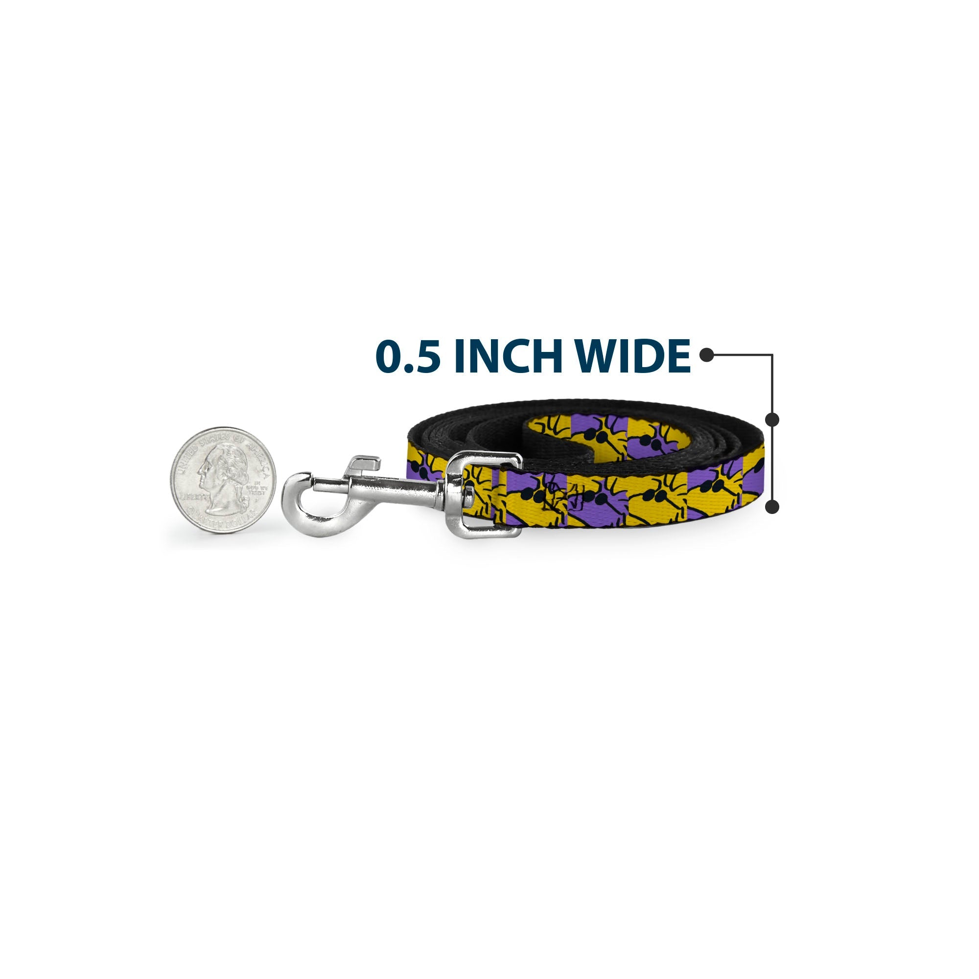 Dog Leash - Peanuts Woodstock Shades Pose Blocks Blue/Yellow/Black