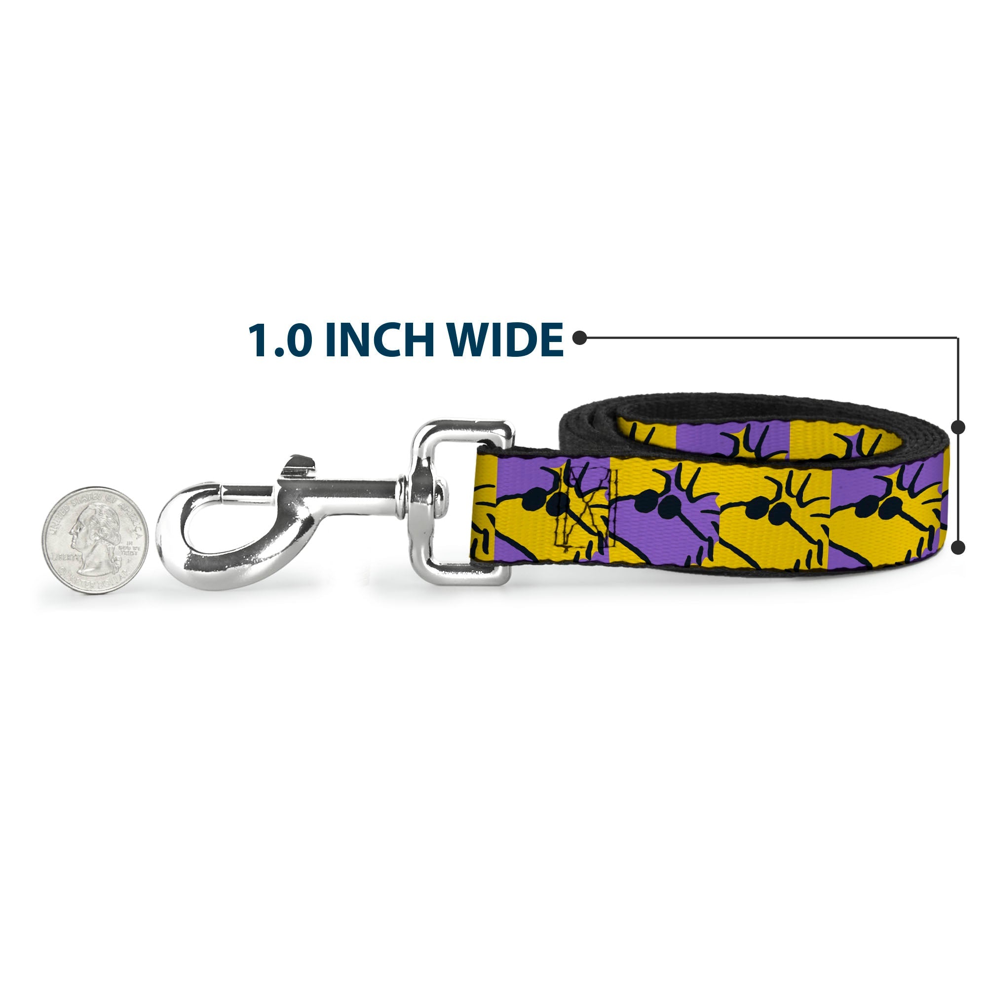 Dog Leash - Peanuts Woodstock Shades Pose Blocks Blue/Yellow/Black