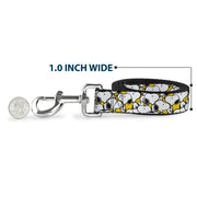 Dog Leash - Peanuts Snoopy Pose Stacked Yellow