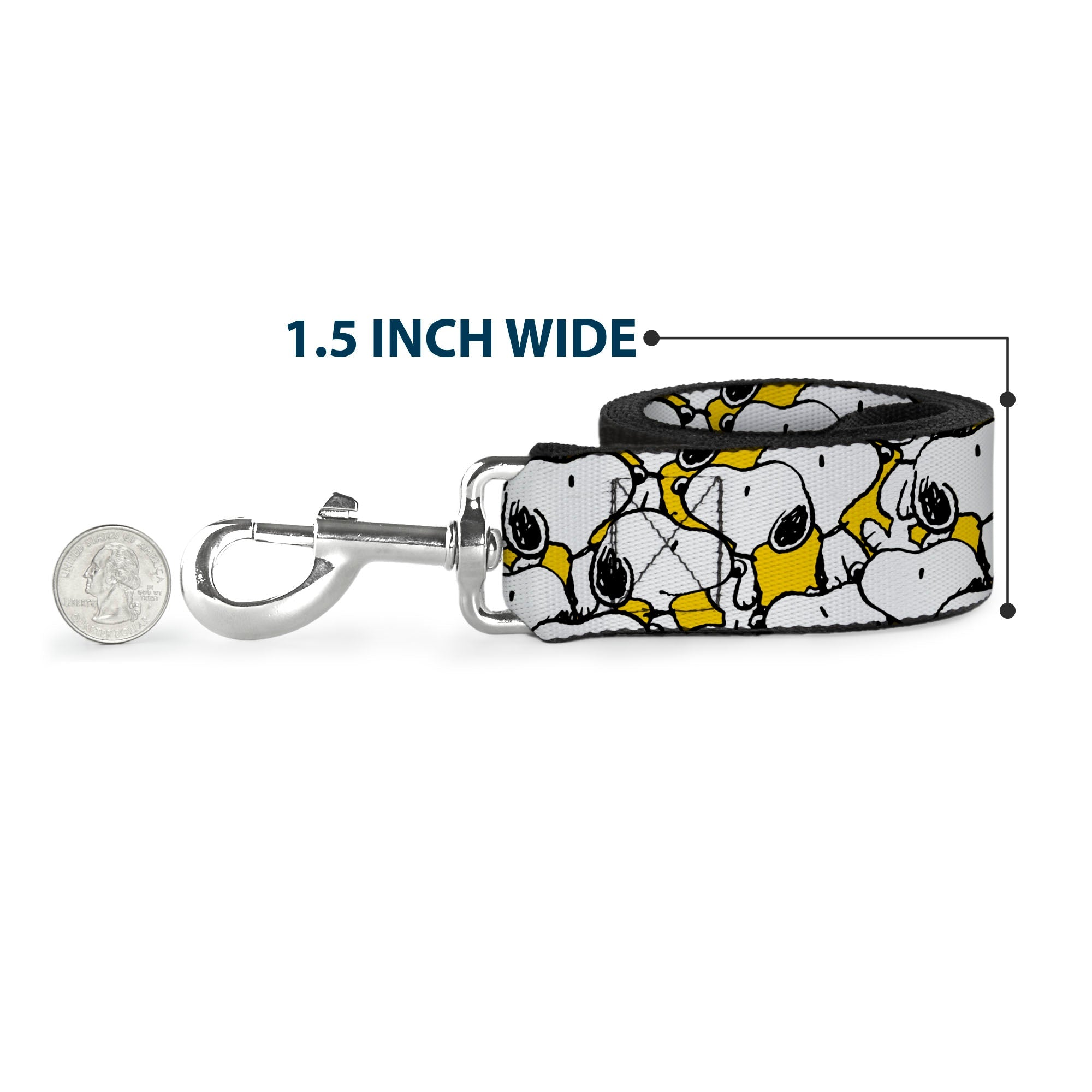 Dog Leash - Peanuts Snoopy Pose Stacked Yellow