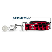 Dog Leash - Peanuts Snoopy Walking/Silhouette Pose Red/Black/White
