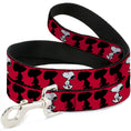Load image into Gallery viewer, Dog Leash - Peanuts Snoopy Walking/Silhouette Pose Red/Black/White
