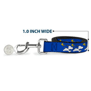 Dog Leash - Peanuts Snoopy Running and Woodstock Pose Blue