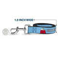 Load image into Gallery viewer, Dog Leash - Peanuts Snoopy and Woodstock Dog House Pose and Text Sky Blue
