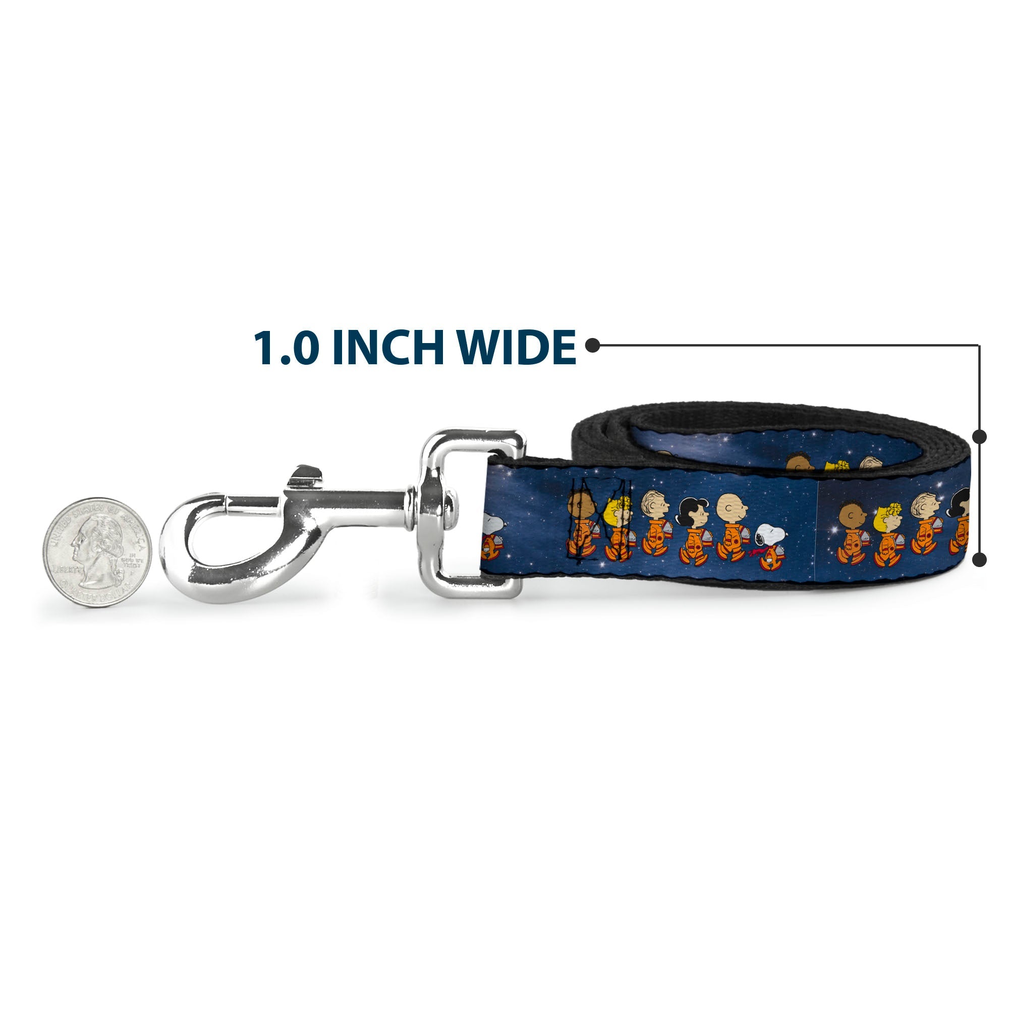 Dog Leash - Peanuts Gang Astronauts Space Walk Group Pose Blues