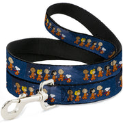Dog Leash - Peanuts Gang Astronauts Space Walk Group Pose Blues