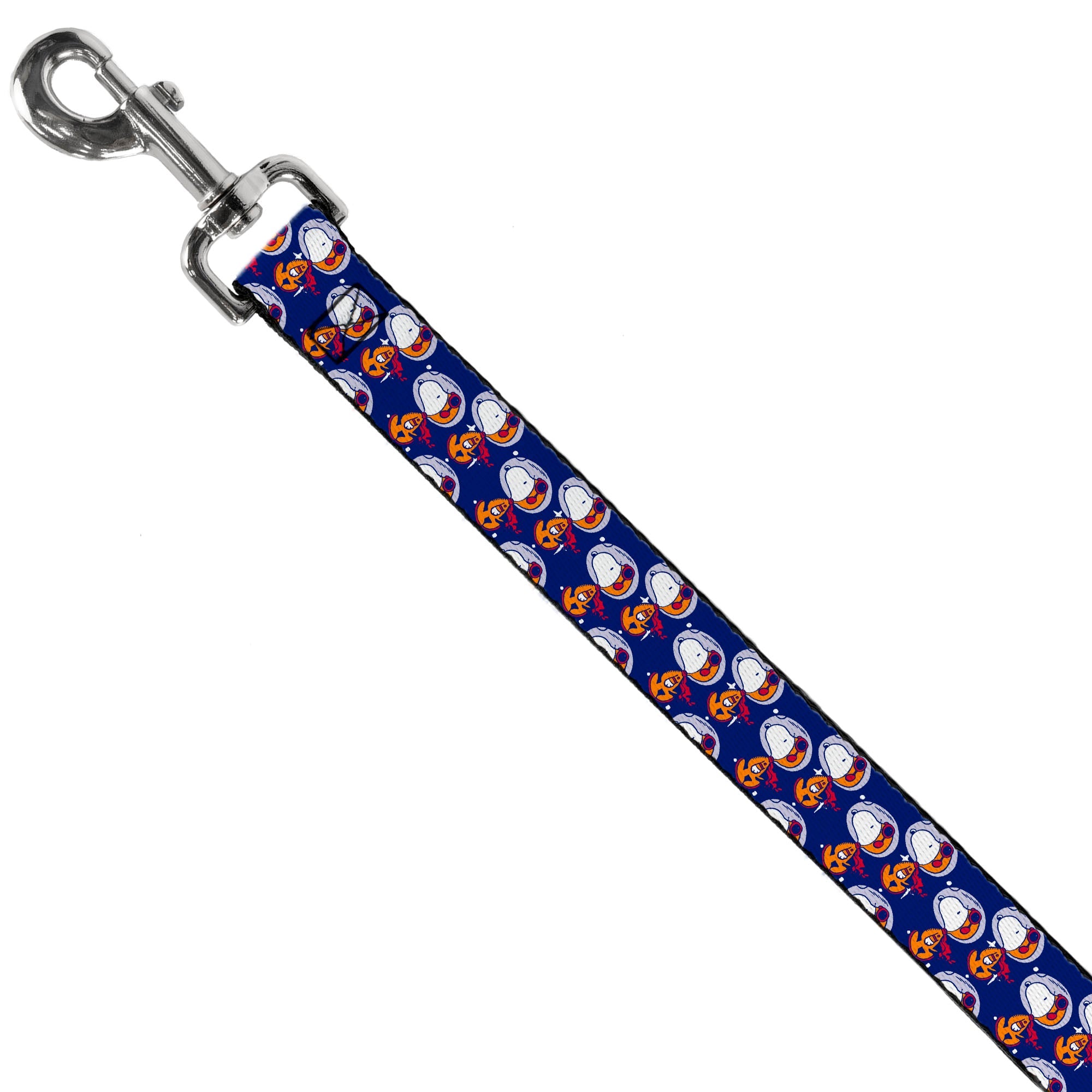Dog Leash - Peanuts Astronaut Snoopy Walking Pose Scattered Blue/Orange