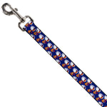 Dog Leash - Peanuts Astronaut Snoopy Walking Pose Scattered Blue/Orange