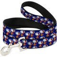 Load image into Gallery viewer, Dog Leash - Peanuts Astronaut Snoopy Walking Pose Scattered Blue/Orange
