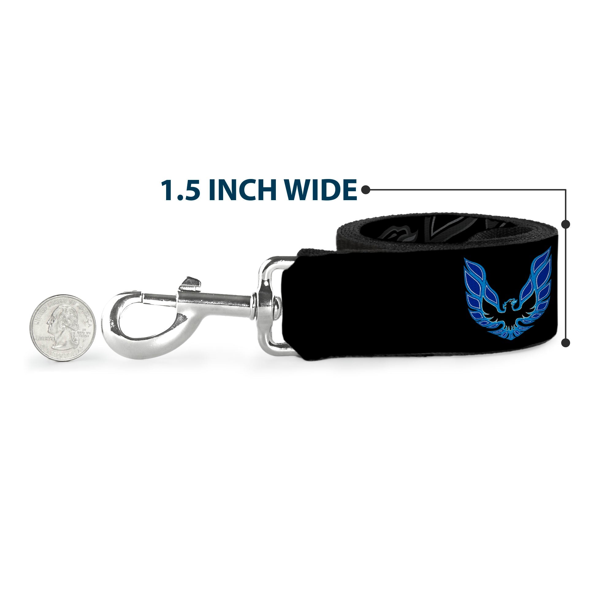 Dog Leash - Pontiac FIREBIRD/Logo Black/Grays/Blues