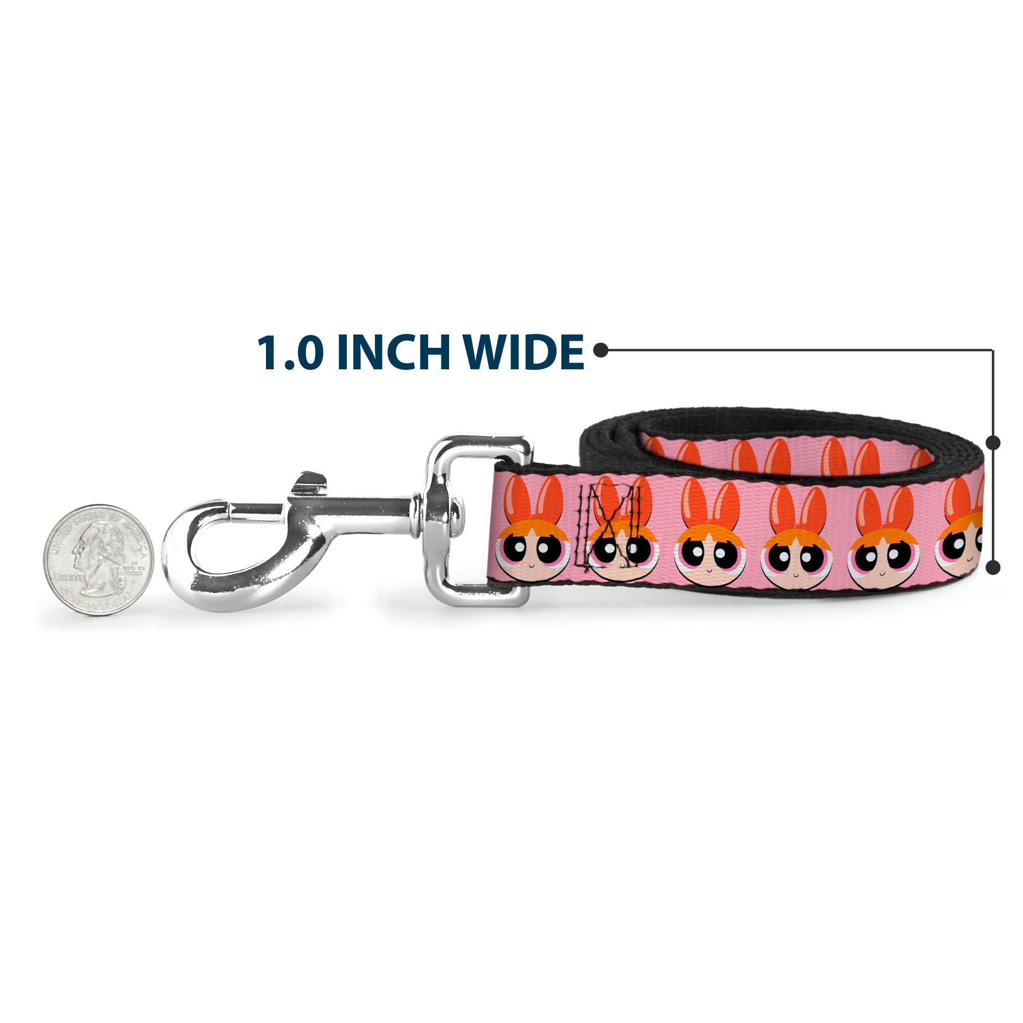 Dog Leash - The Powerpuff Girls Blossom Face Close-Up Pink
