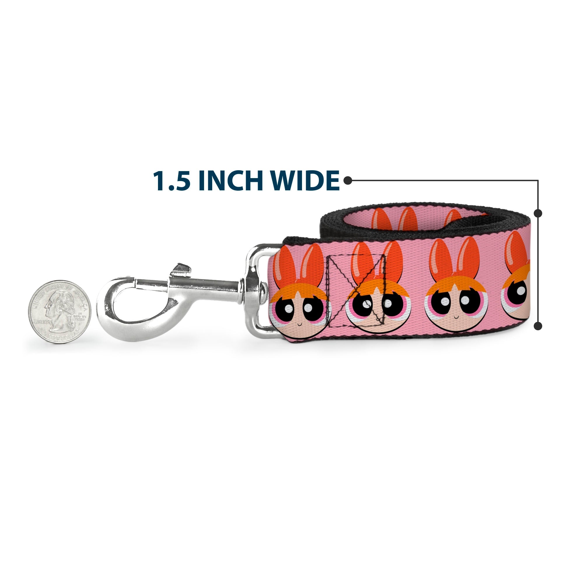 Dog Leash - The Powerpuff Girls Blossom Face Close-Up Pink