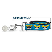 Dog Leash - The Powerpuff Girls Bubbles Face Close-Up Blue