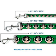 Dog Leash - The Powerpuff Girls Buttercup Face Close-Up Green