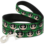 Dog Leash - The Powerpuff Girls Buttercup Face Close-Up Green