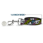 Dog Leash - The Powerpuff Girls and Donny Stripe Black/Multi Pastel