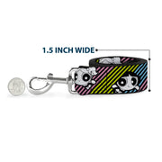 Dog Leash - The Powerpuff Girls and Donny Stripe Black/Multi Pastel
