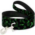 Load image into Gallery viewer, Dog Leash - Question Mark Scattere2 Black/Neon Green
