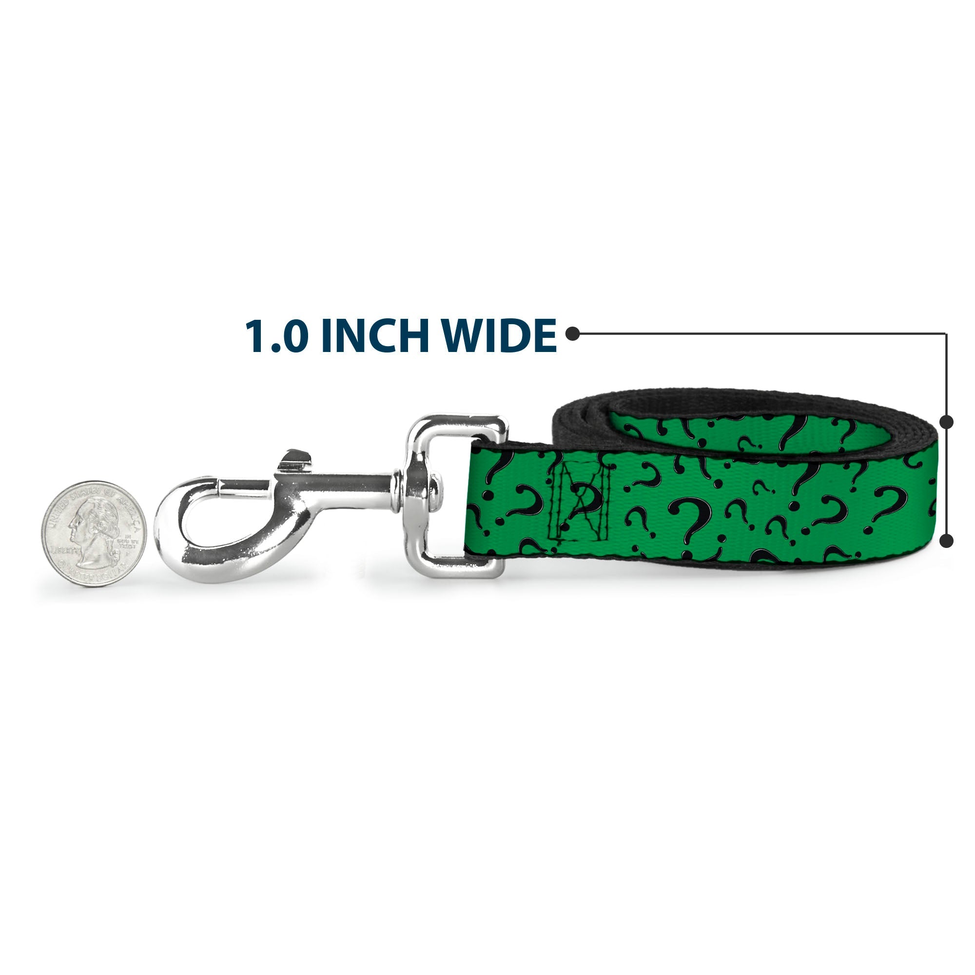 Dog Leash - Question Mark Scattered3 Dark Green/Black