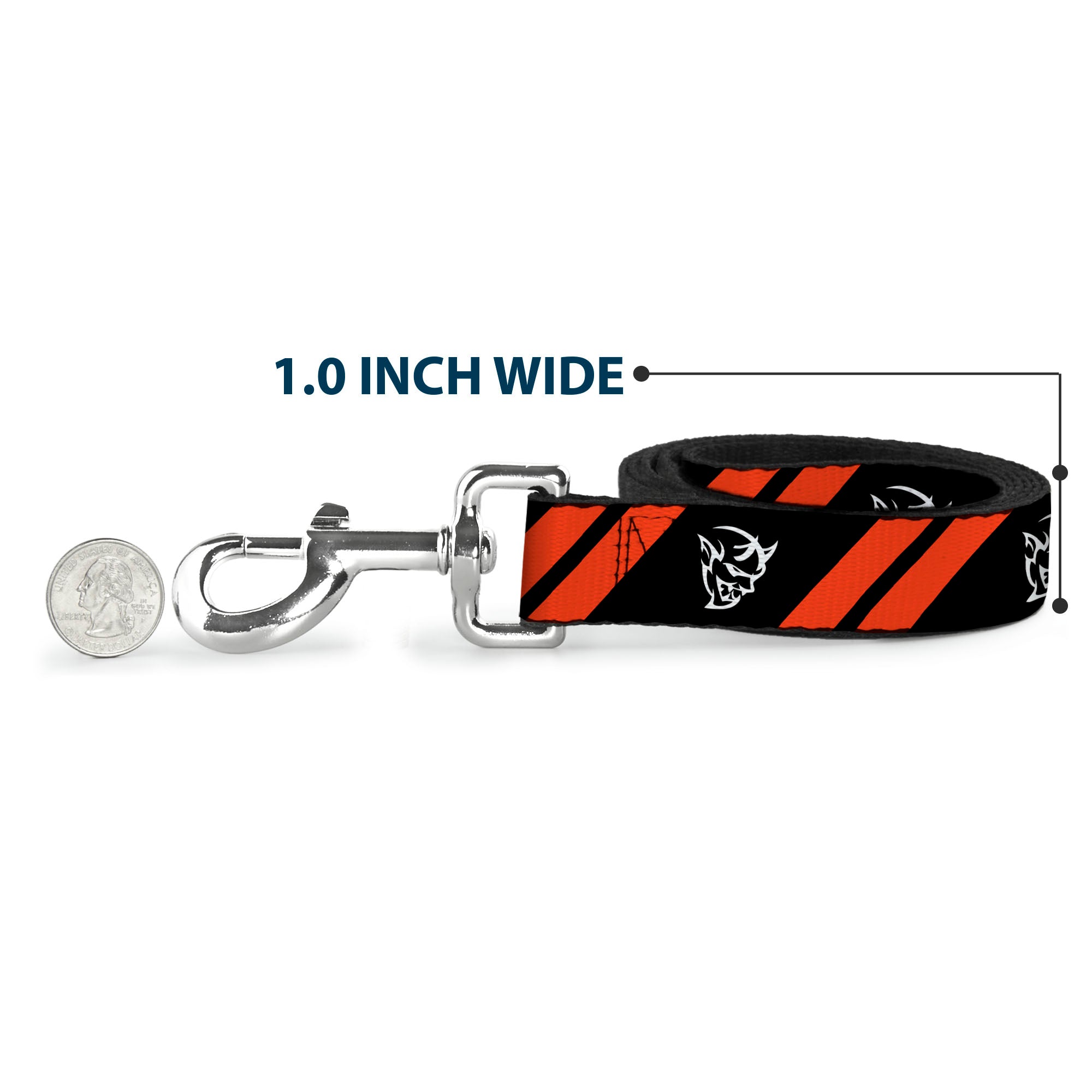 Dog Leash - Dodge Stripes/Demon Icon Black/Red/White