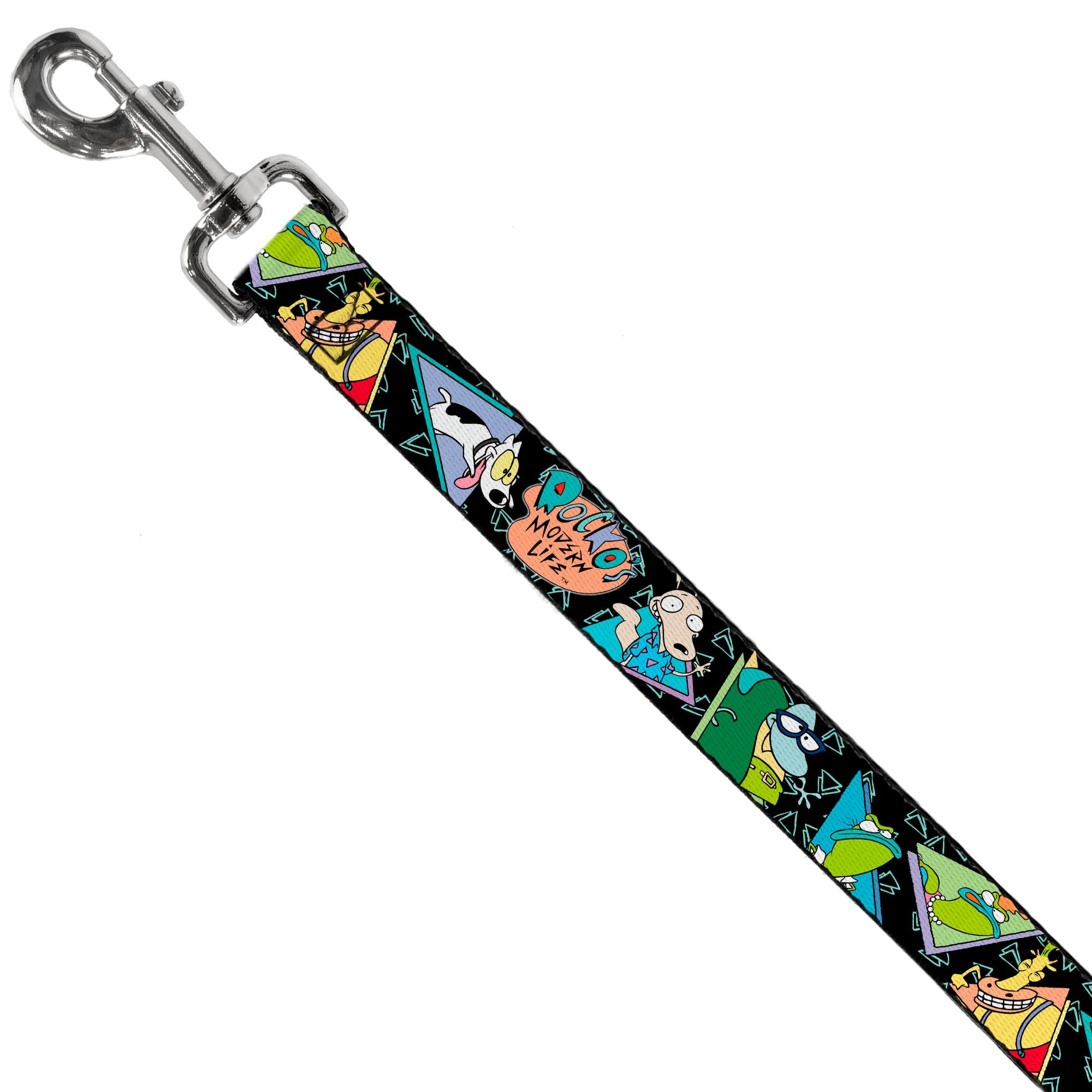 Dog Leash - ROCKO'S MODERN LIFE Character Portraits/Triangles Black/Blue