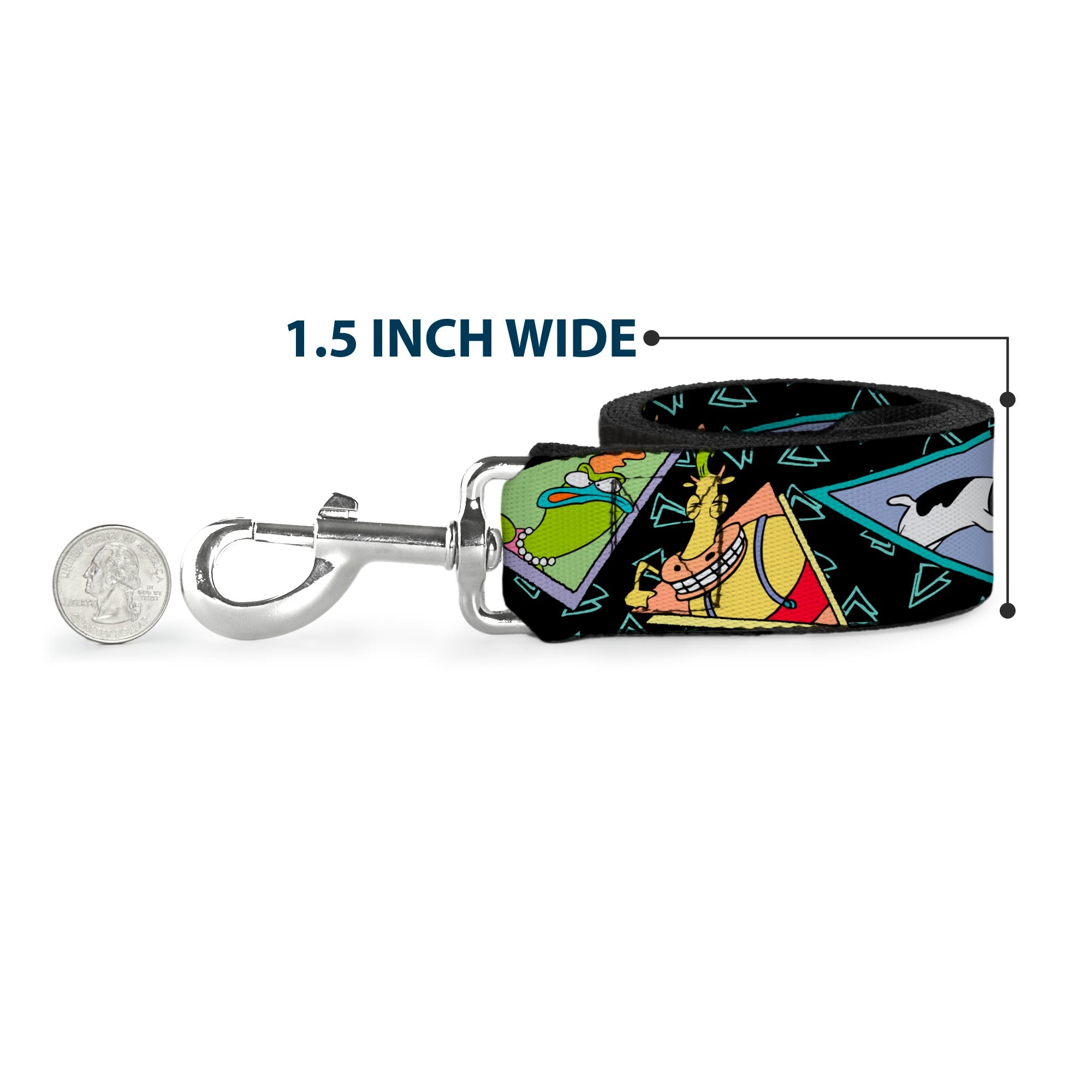 Dog Leash - ROCKO'S MODERN LIFE Character Portraits/Triangles Black/Blue