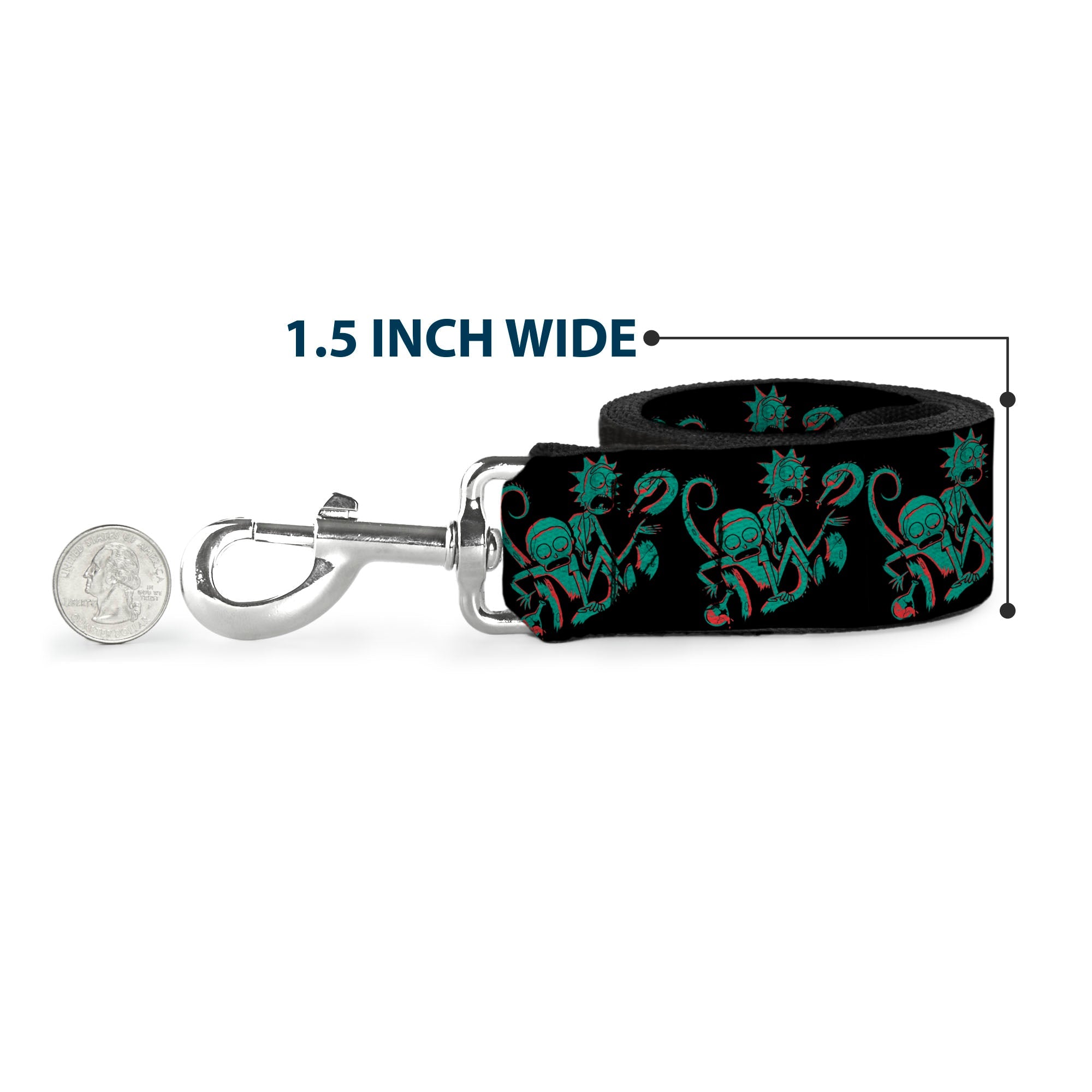 Dog Leash - Rick and Morty Psychedelic Monster Pose Black/Greens