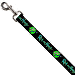 Dog Leash - RICK AND MORTY Title Logo and Portal Pose Black