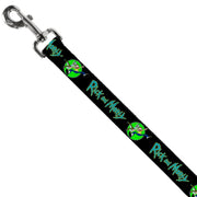 Dog Leash - RICK AND MORTY Title Logo and Portal Pose Black