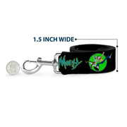 Dog Leash - RICK AND MORTY Title Logo and Portal Pose Black