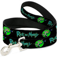 Load image into Gallery viewer, Dog Leash - RICK AND MORTY Title Logo and Portal Pose Black

