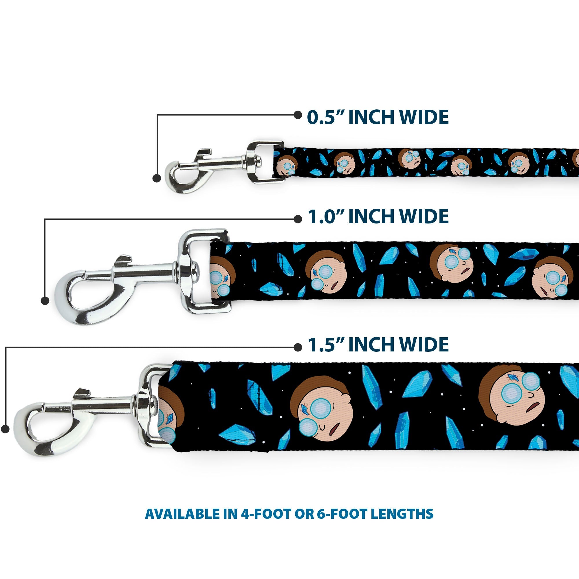 Dog Leash - Rick and Morty Death Crystals and Morty Expression Black/Blues