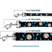 Dog Leash - Rick and Morty Death Crystals and Morty Expression Black/Blues