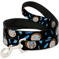 Load image into Gallery viewer, Dog Leash - Rick and Morty Death Crystals and Morty Expression Black/Blues
