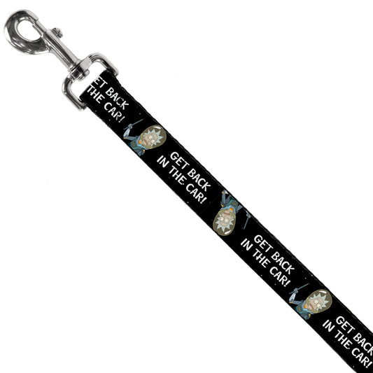 Dog Leash - Rick and Morty Rick GET BACK IN THE CAR Pose Black/White
