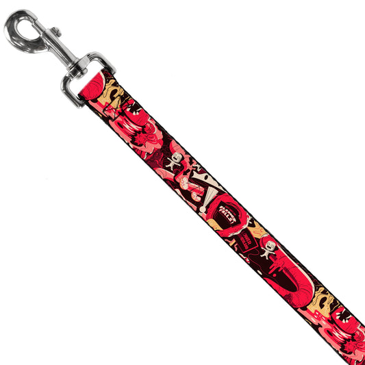 Dog Leash - Rick and Morty Anatomy Park Collage Reds/Black