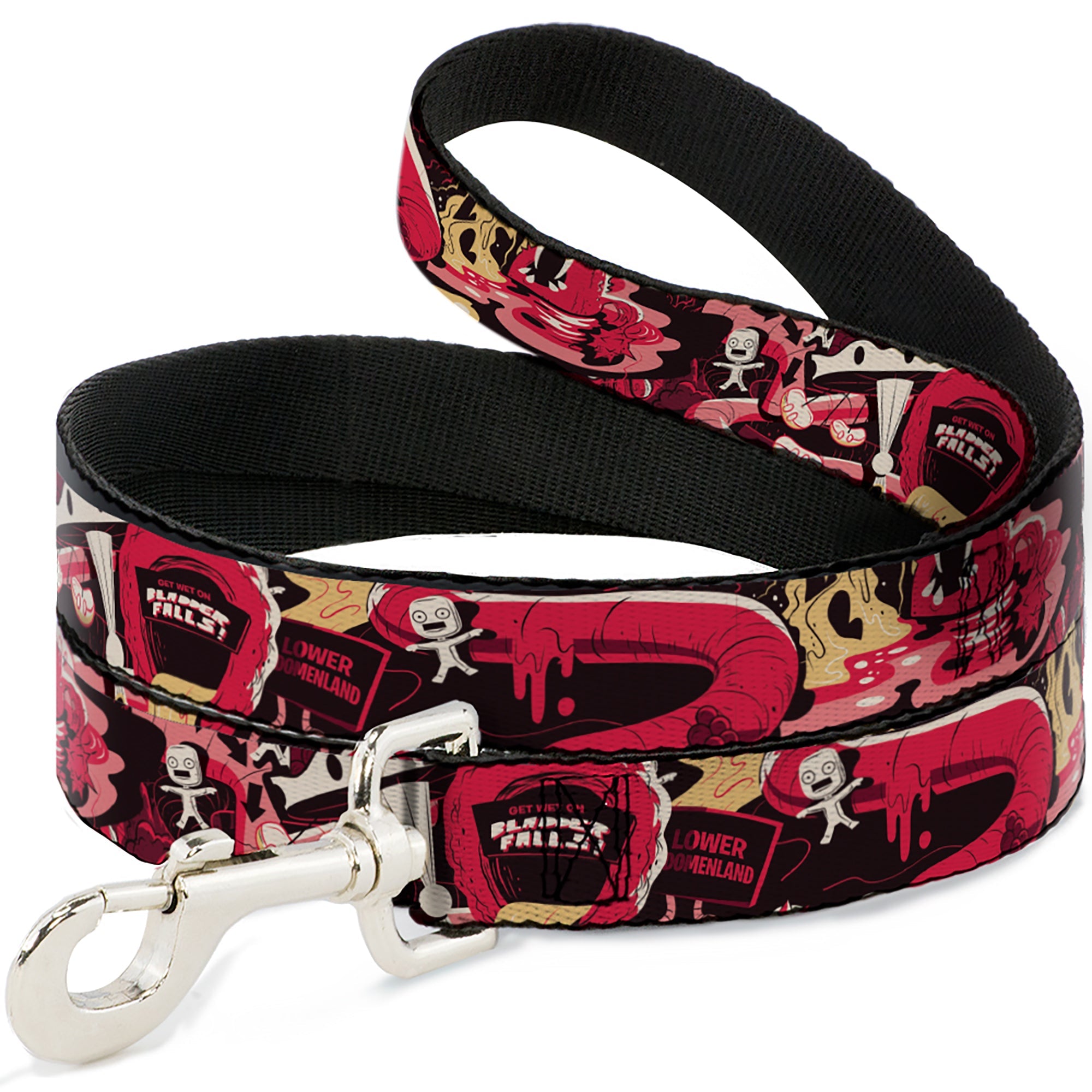 Dog Leash - Rick and Morty Anatomy Park Collage Reds/Black