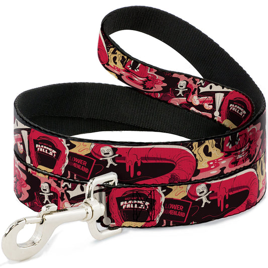 Dog Leash - Rick and Morty Anatomy Park Collage Reds/Black