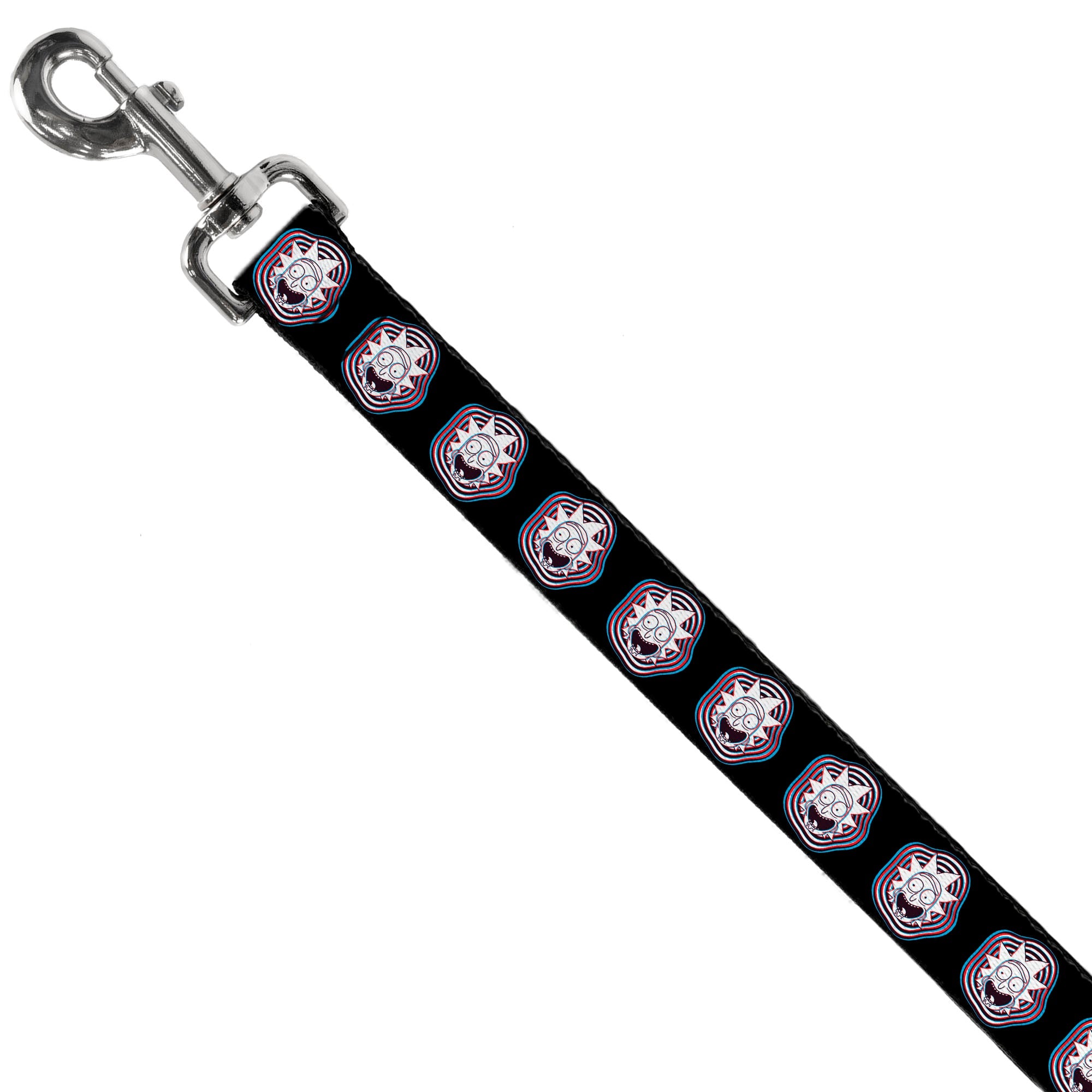 Dog Leash - Rick and Morty Rick Vaporwave Bullseye Black/Blue/Red/White