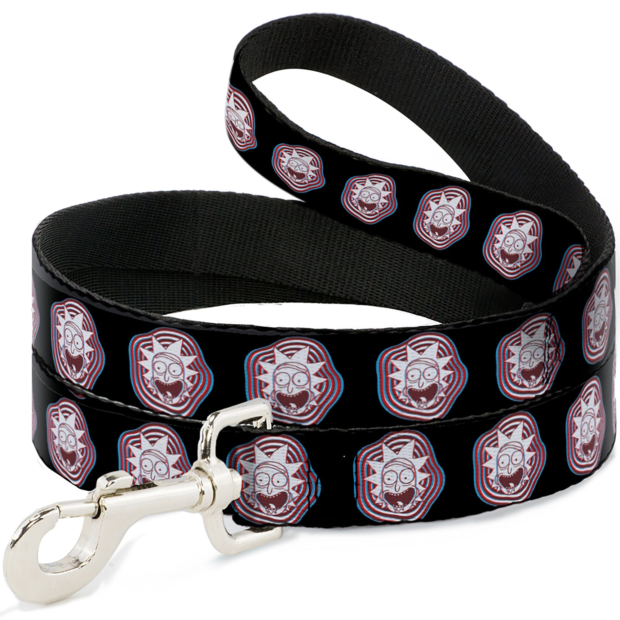 Dog Leash - Rick and Morty Rick Vaporwave Bullseye Black/Blue/Red/White