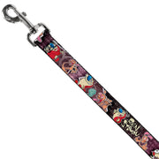Dog Leash - REN & STIMPY Poses Text Purples