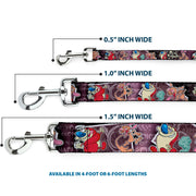 Dog Leash - REN & STIMPY Poses Text Purples