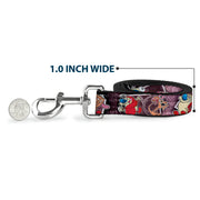 Dog Leash - REN & STIMPY Poses Text Purples