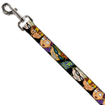 Dog Leash - ROCKET POWER RP Logo/4-Character Faces CLOSE-UP Black/Green/Blue