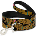Load image into Gallery viewer, Dog Leash - Scooby Doo Stacked CLOSE-UP Black
