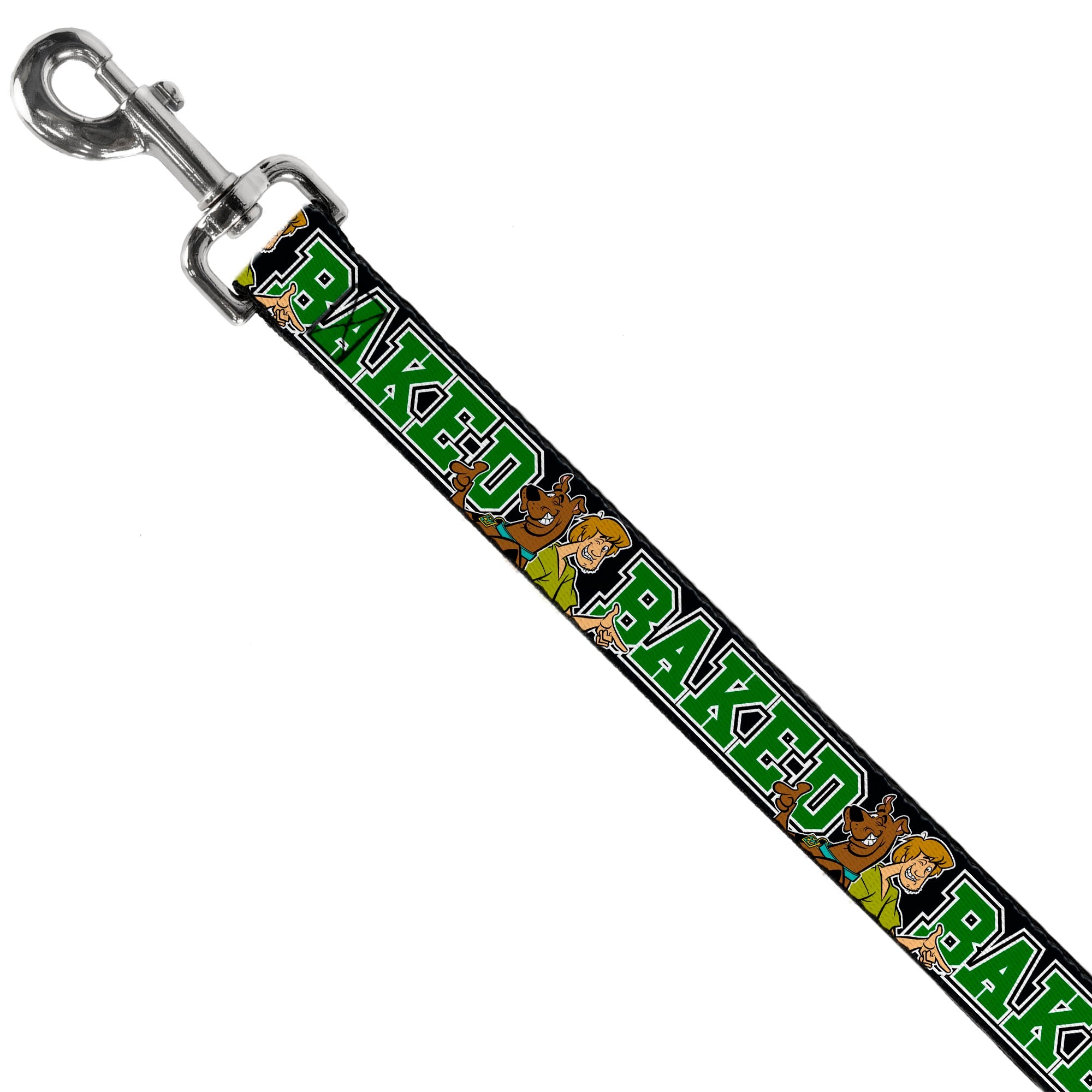 Dog Leash - Scooby Doo & Shaggy Pose/BAKED Black/Green